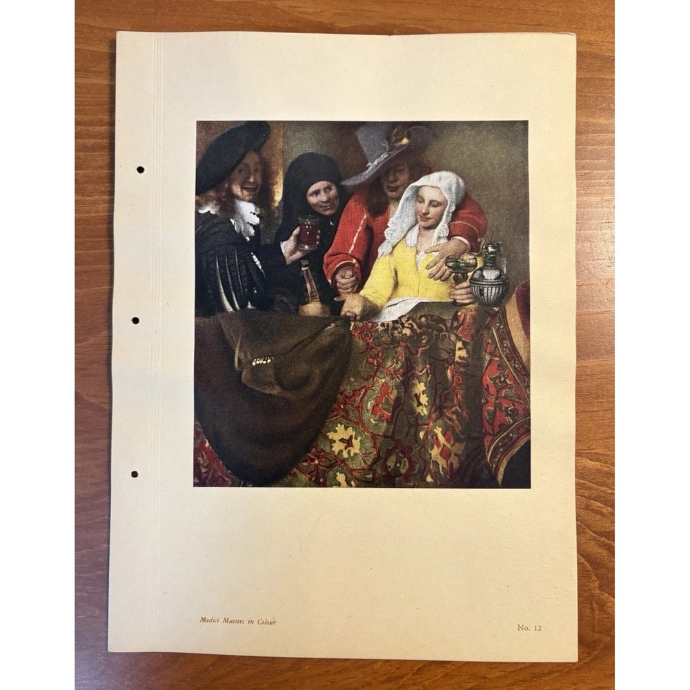 Vintage 1940’s Medici Masters - Jan Vermeer Art Print. The Procuress